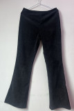 Fashion Casual Solid Solid Color Boot Cut High Waist Solid Color Bottoms