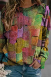 Casual Color-block Printed Sweatshirt