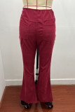 Fashion Casual Solid Solid Color Boot Cut High Waist Solid Color Bottoms