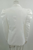 Work Solid Solid Color Turn-back Collar Outerwear