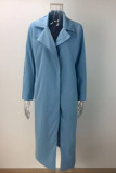 Casual Work Solid Solid Color Turndown Collar Outerwear