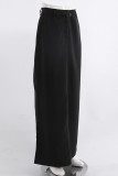 Casual Solid Patchwork Straight Solid Color Bottoms