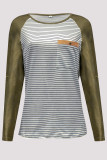 Casual Patchwork Patchwork O Neck Tops