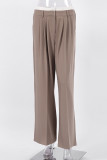 Casual Solid Patchwork Straight Straight Solid Color Bottoms