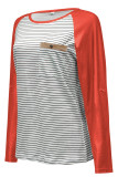 Casual Patchwork Patchwork O Neck Tops