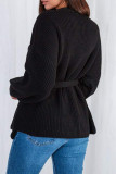 Casual Solid Bandage V Neck Tops