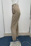 Casual Solid Patchwork Harlan High Waist Harlan Solid Color Bottoms