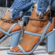 Fashion Daily Patchwork Square Wedges Shoes