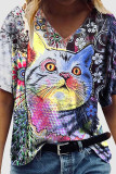 Abstract Oil Painting V Neck T Shirt