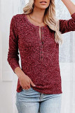 Casual Elegant Solid Buttons V Neck Tops