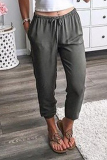 Fashion Solid Patchwork Harlan Mid Waist Harlan Solid Color Bottoms