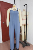 Casual Solid Patchwork Spaghetti Strap Harlan Jumpsuits