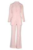 Fashion Solid Patchwork Turndown Collar Long Sleeve Two Pieces