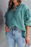 Fashion Solid Buttons Mandarin Collar Outerwear