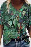 Abstract Oil Painting V Neck T Shirt