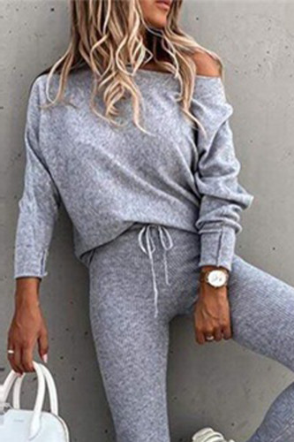 Fashion Casual Solid Patchwork Long Sleeve Two Pieces