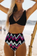 Casual Print Patchwork Swimwears
