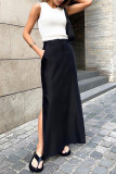 Casual Solid Patchwork Straight Solid Color Bottoms