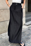 Casual Solid Patchwork Straight Solid Color Bottoms