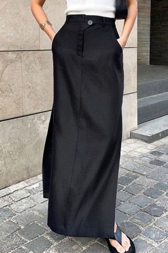 Casual Solid Patchwork Straight Solid Color Bottoms