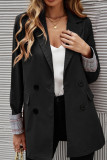 Fashion Casual Solid Buttons Asymmetrical Solid Color Turndown Collar Outerwear