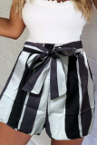 Casual Patchwork Flounce Straight Mid Waist Straight Full Print Bottoms
