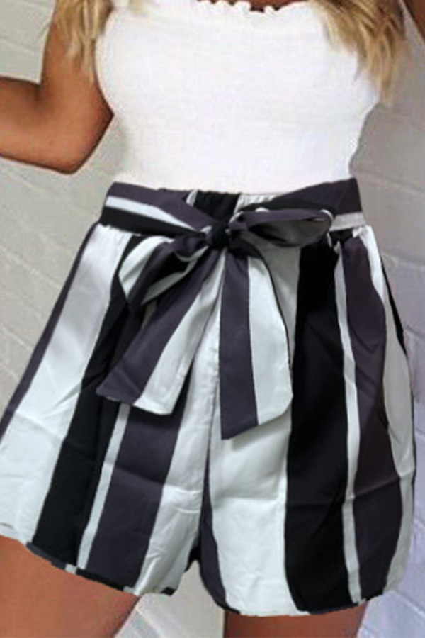 Casual Patchwork Flounce Straight Mid Waist Straight Full Print Bottoms