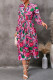 Fashion Print Fold Shirt Collar Pleated Dresses