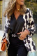 Fashion Work Print Patchwork Turn-back Collar Outerwear