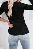 Casual Elegant Solid Buttons V Neck Tops