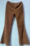 Fashion Casual Solid Solid Color Boot Cut High Waist Solid Color Bottoms