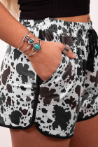 Fashion Print Patchwork Straight Mid Waist Straight Full Print Bottoms