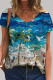 Fashion Casual Print Basic V Neck T-Shirts