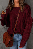 Sweet Elegant Solid Tassel O Neck Tops