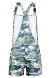Fashion Camouflage Print Patchwork Spaghetti Strap Straight Rompers