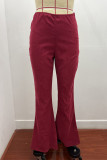 Fashion Casual Solid Solid Color Boot Cut High Waist Solid Color Bottoms