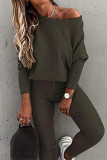 Fashion Casual Solid Patchwork Long Sleeve Two Pieces