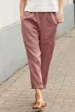 Casual Solid Patchwork Harlan Mid Waist Harlan Solid Color Bottoms