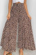 Casual Print Leopard Patchwork High Waist Wide Leg Full Print Bottoms