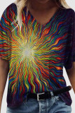 Abstract Oil Painting V Neck T Shirt