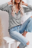 Casual Elegant Solid Buttons V Neck Tops