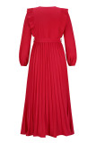 Elegant Solid Solid Color V Neck A Line Dresses