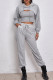 Street Sportswear Solid Solid Color Hooded Collar Long Sleeve Two Pieces