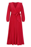 Elegant Solid Solid Color V Neck A Line Dresses