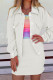 Casual Sweet Print Solid Pocket Buckle Turndown Collar Long Sleeve Two Pieces