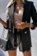 Work Elegant Plaid Print Patchwork Turn-back Collar Outerwear