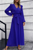 Elegant Solid Solid Color V Neck A Line Dresses