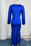 Elegant College Solid Solid Color V Neck Wrapped Skirt Dresses