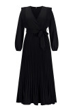 Elegant Solid Solid Color V Neck A Line Dresses