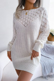 Sweet Elegant Solid Hollowed Out Without Belt Off the Shoulder One Step Skirt Dresses